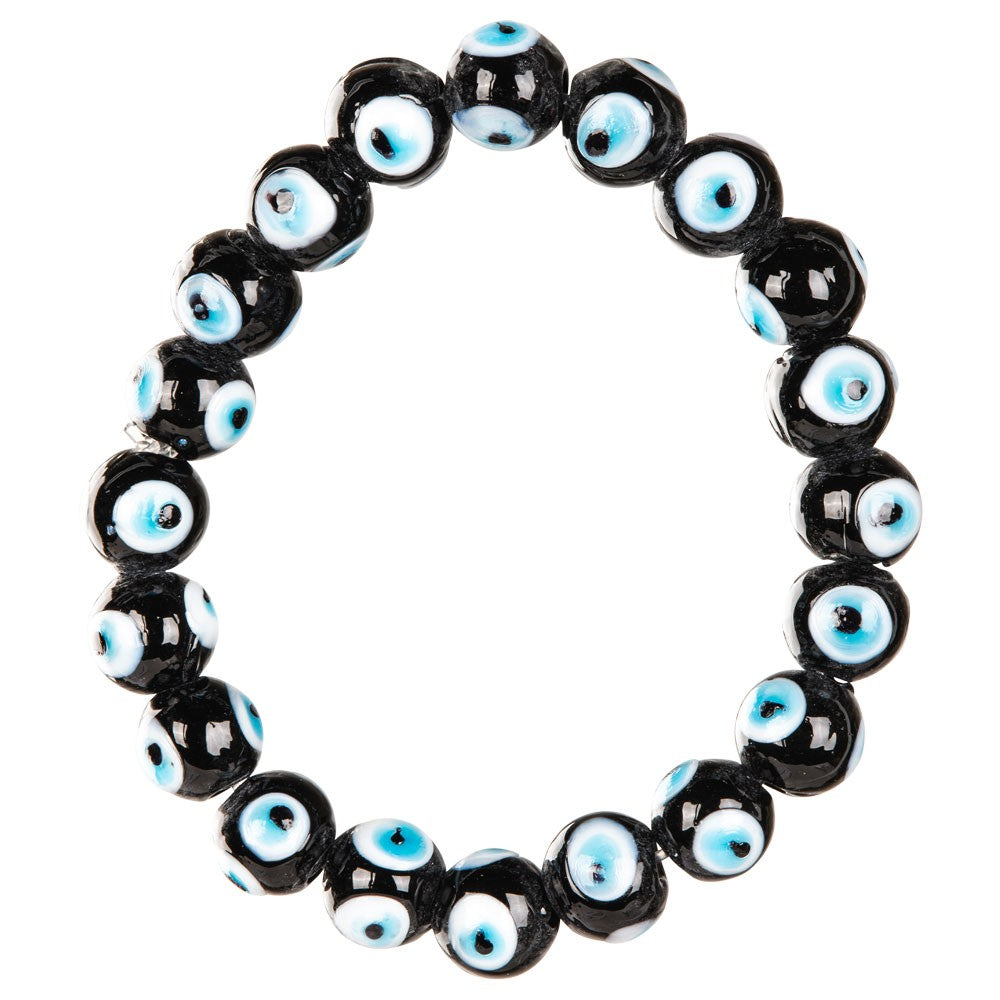 Evil Eye Glass Bead Bracelet
