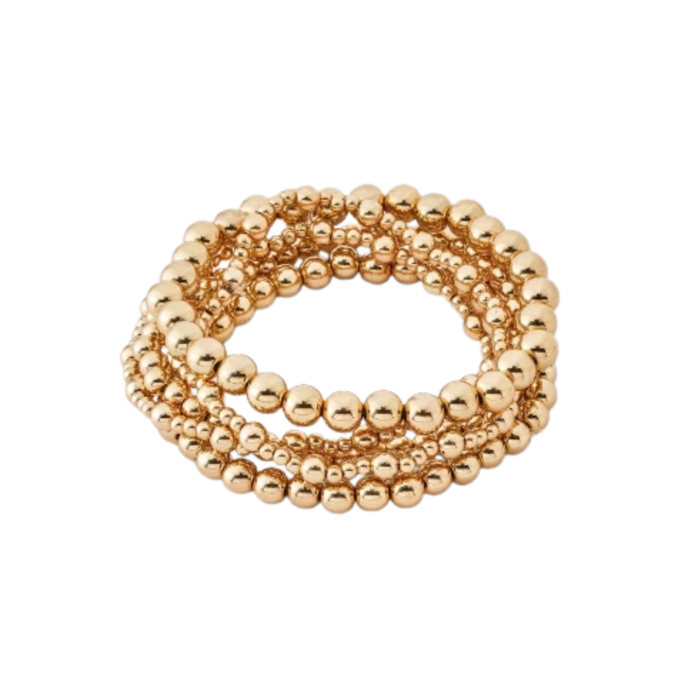 Multi Layer Metal Beaded Bracelet Set