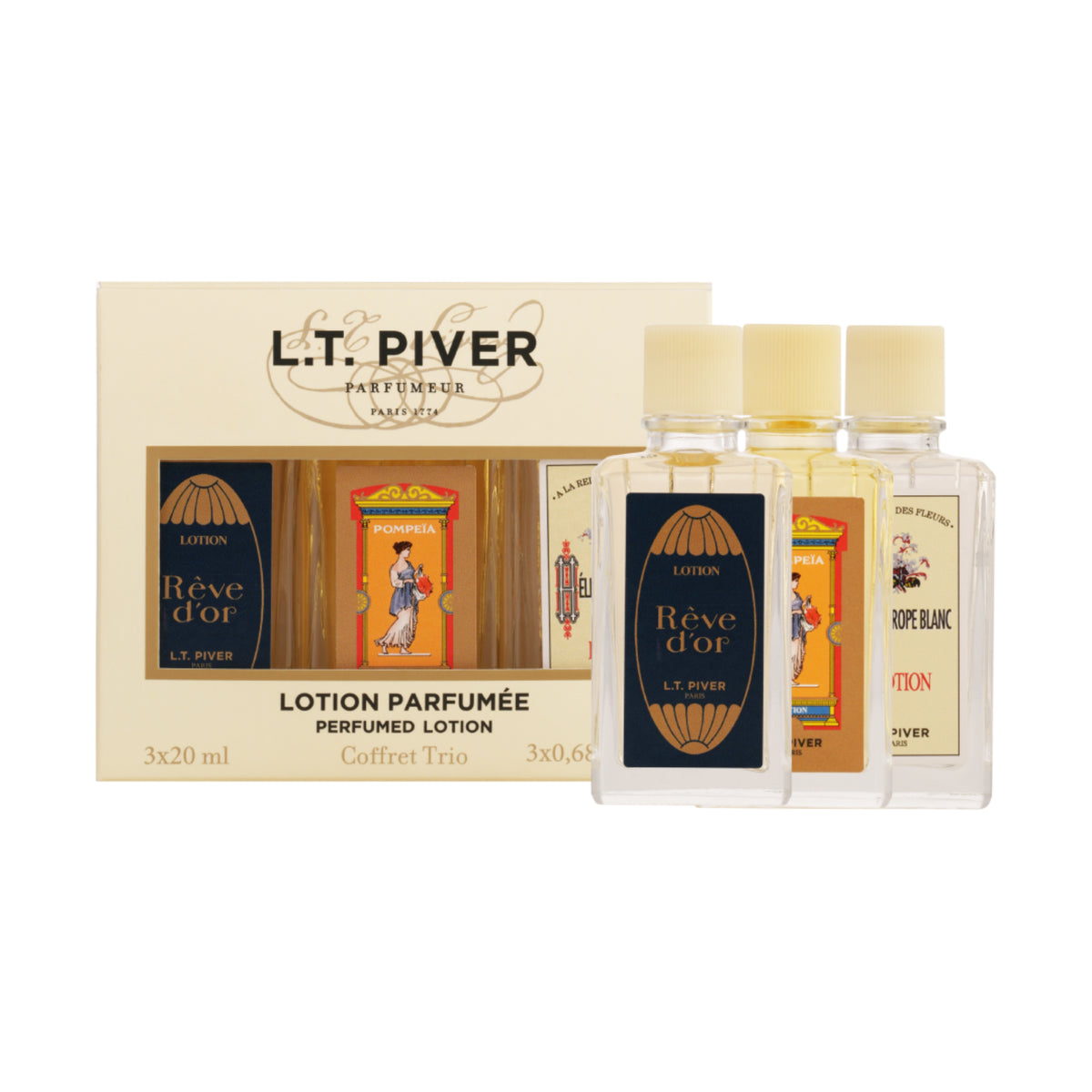 Piver Perfumes- -Rêve d’Or - Pompéia - Héliotrope Blanc Trio Travel Set Cologne