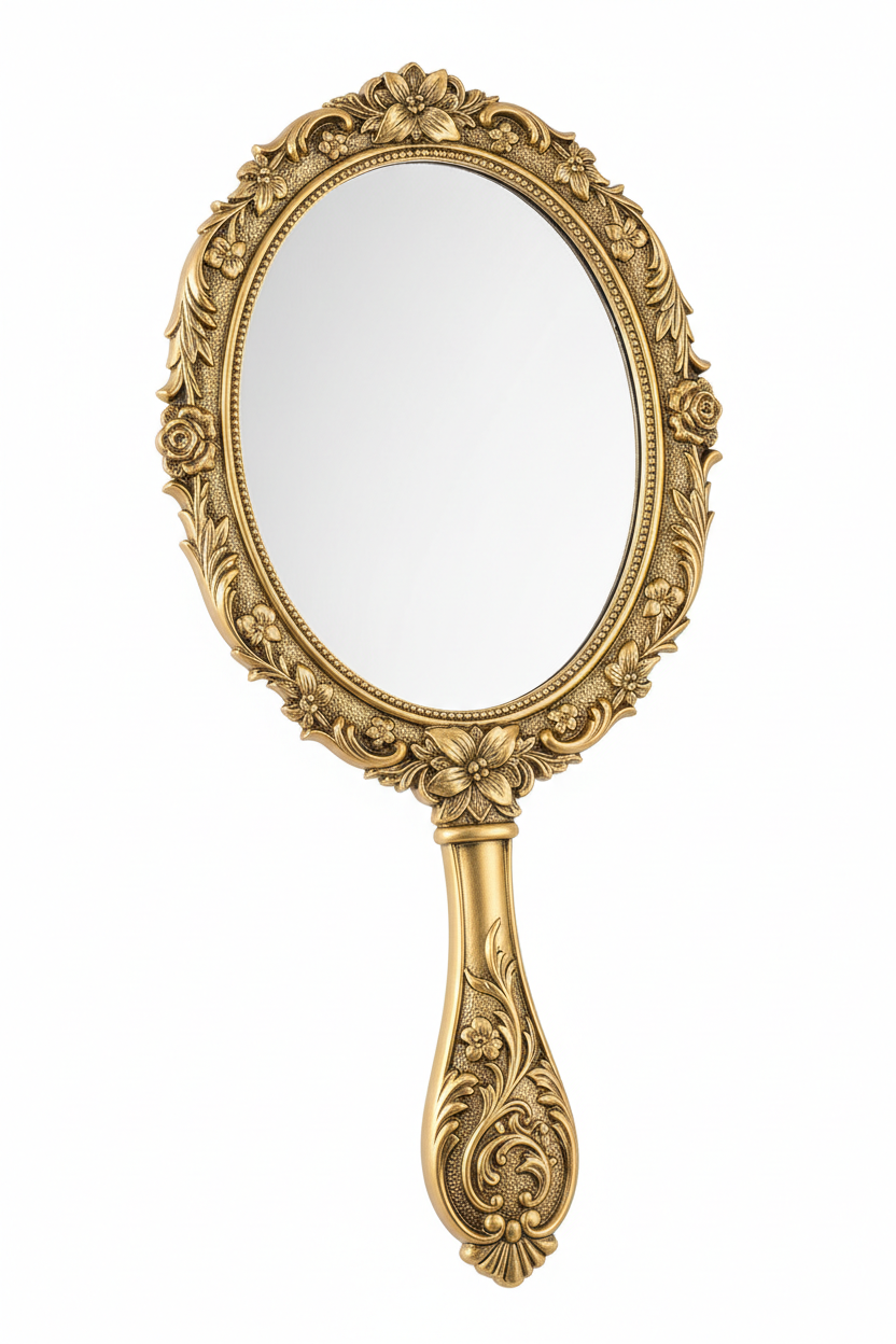Handheld Mirror Gold